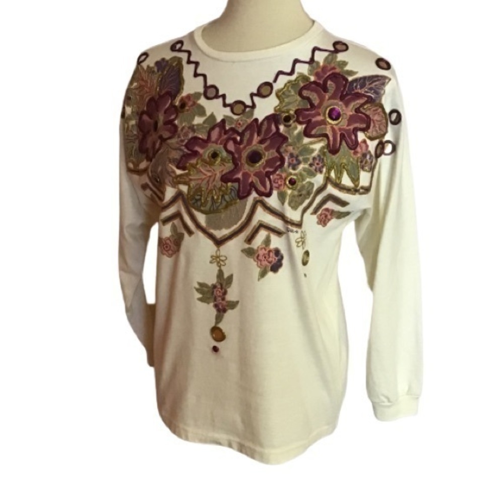 Vintage 90s blinged out long sleeve shirt